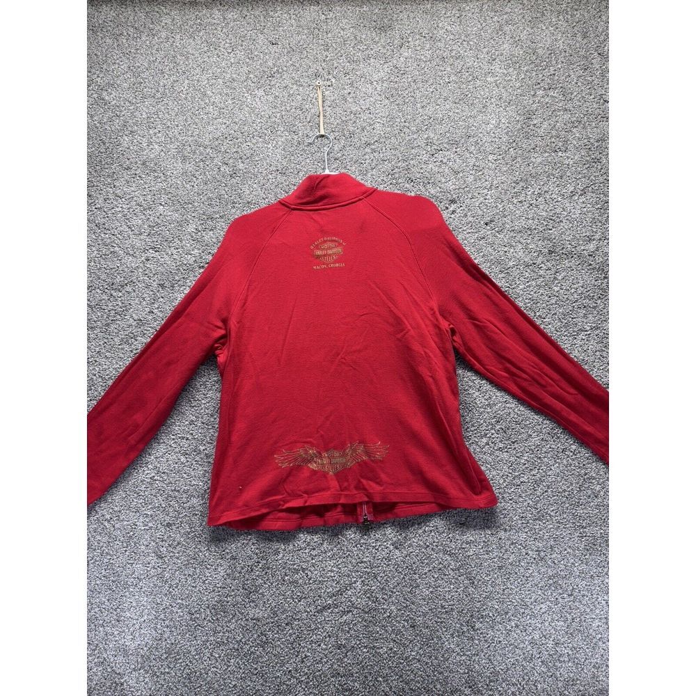 Harley Davidson Sweatshirt Jacket Womens Size‎ Medium Full Zip Long Sleeve Red - Picture 7 of 8
